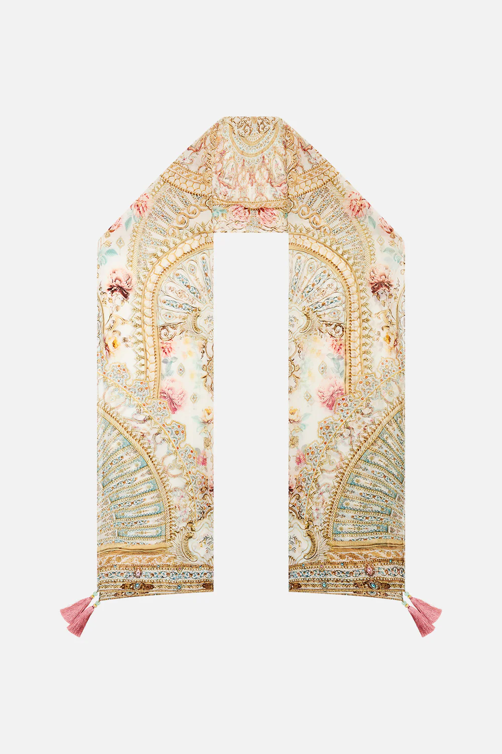 LONG SILK CRINKLE CHIFFON SCARF OTTOMAN DYNASTY