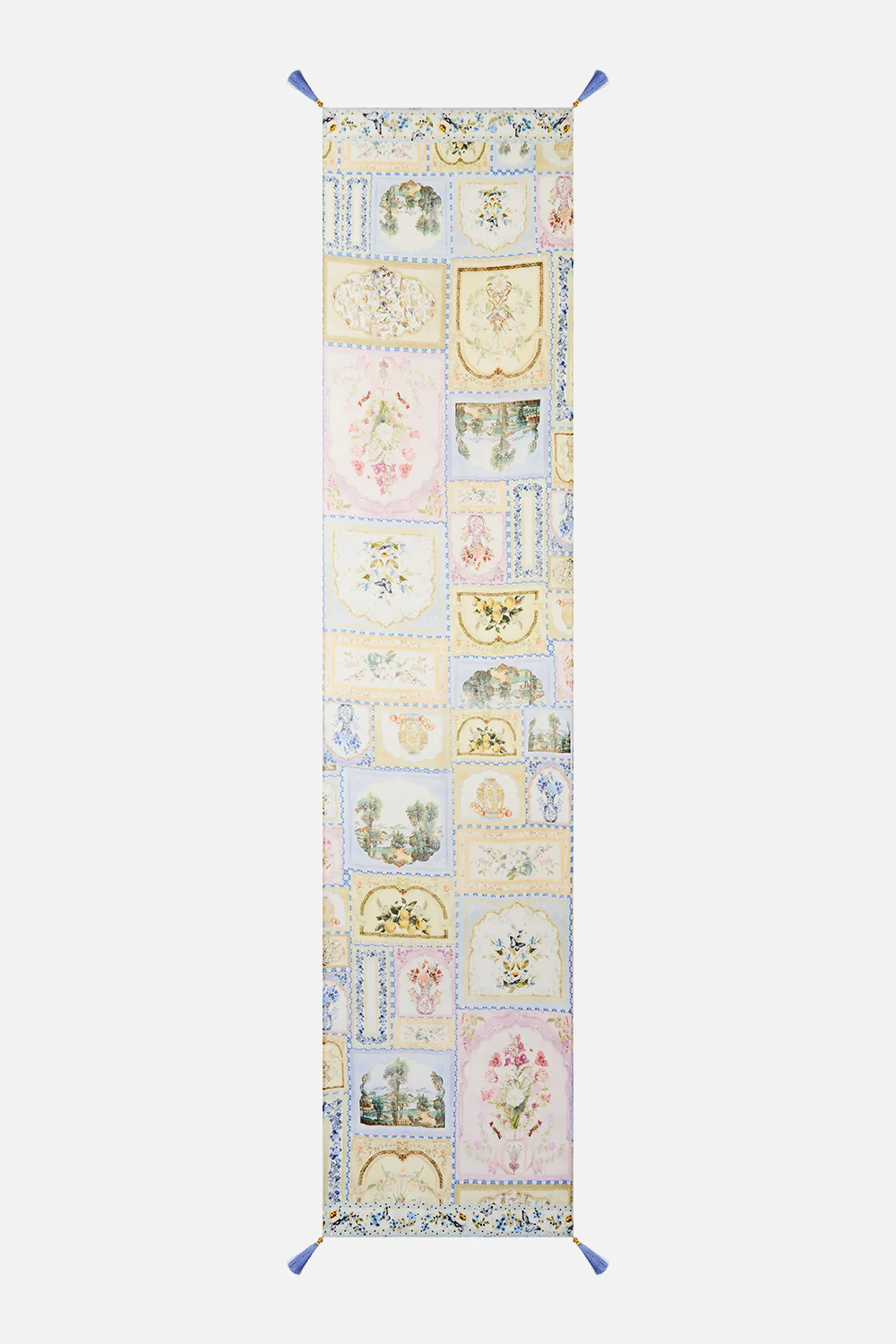 LONG SILK CRINKLE CHIFFON SCARF BOTANICAL BALLADS - Image 2
