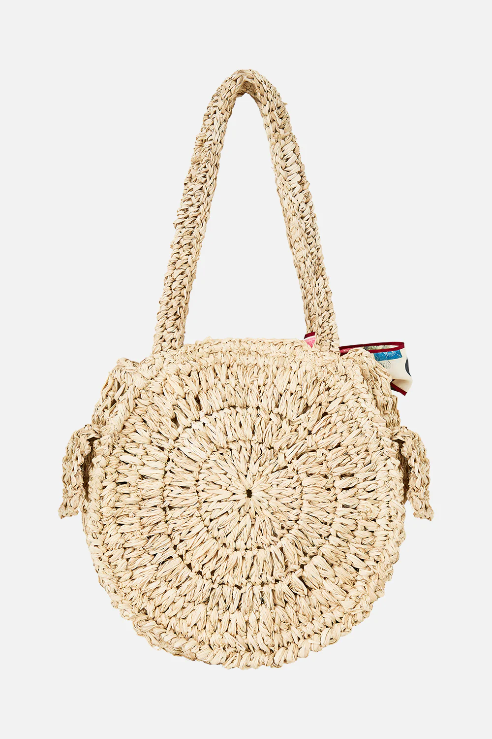 RAFFIA ROUND SHOULDER BAG WITH SCARF BOW NOTES FROM THE ROAD - Image 4