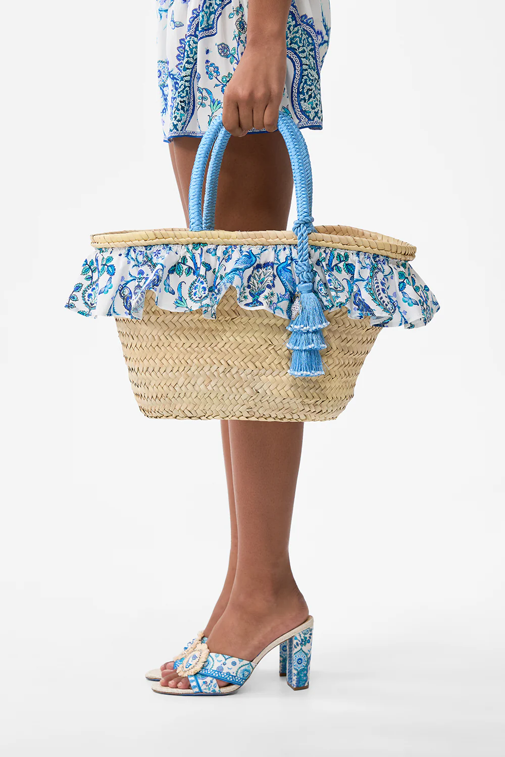 RAFFIA TOTE WITH FRILL EDGE ISNIK LULLABY - Image 6