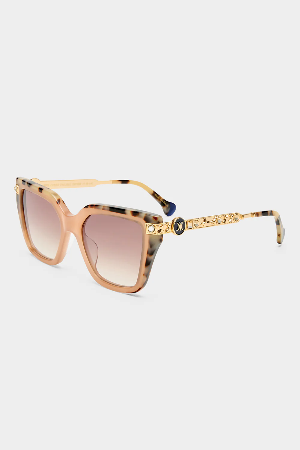 HERE COMES TROUBLE SUNGLASSES MILKY TAN / NATURAL TORT