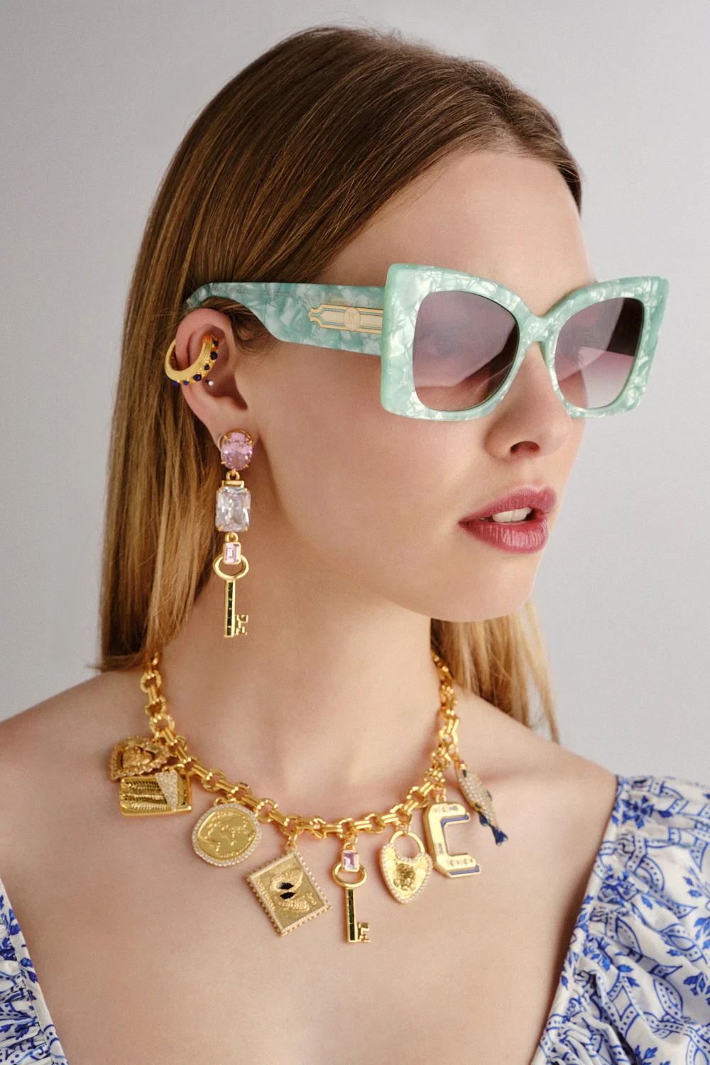 WHERE'S MY VALET SUNGLASSES MINT MARBLE / SOLID IVORY GOLD - Image 5