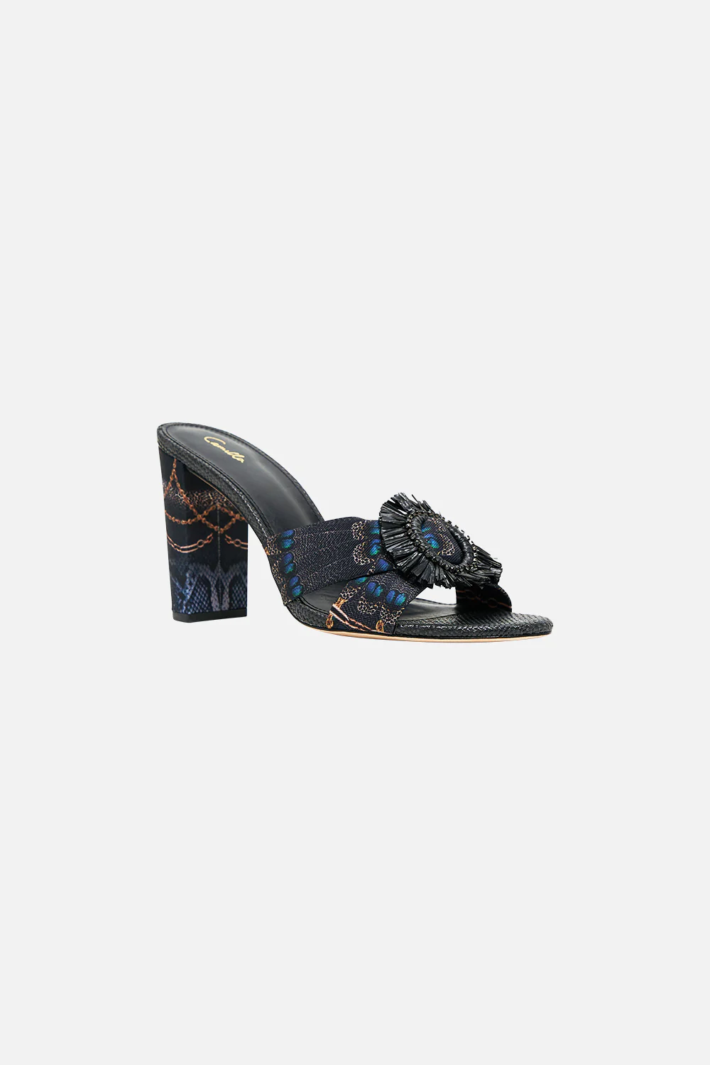 AZRA PRINTED RAFFIA MULE HEEL SONG OF THE SOLSTICE - Image 3