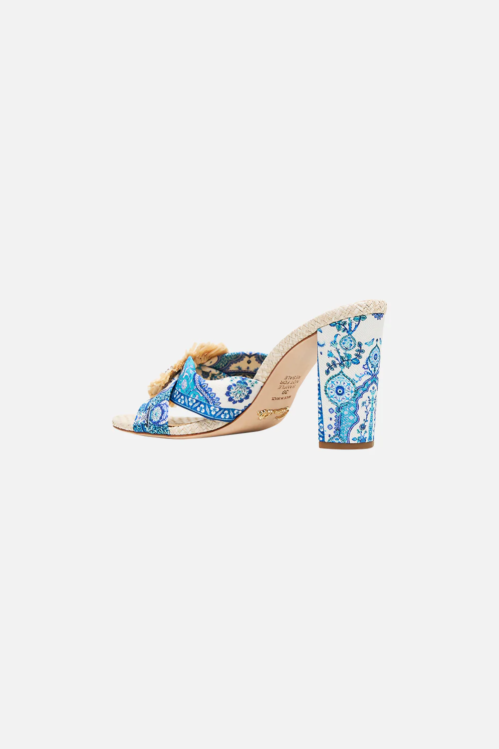 AZRA PRINTED RAFFIA MULE HEEL ISNIK LULLABY - Image 3