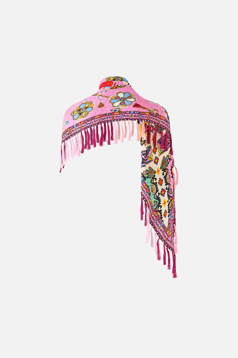 DIAMOND SCARF WITH TASSELS PATCHWORK PANORAMA - Image 2