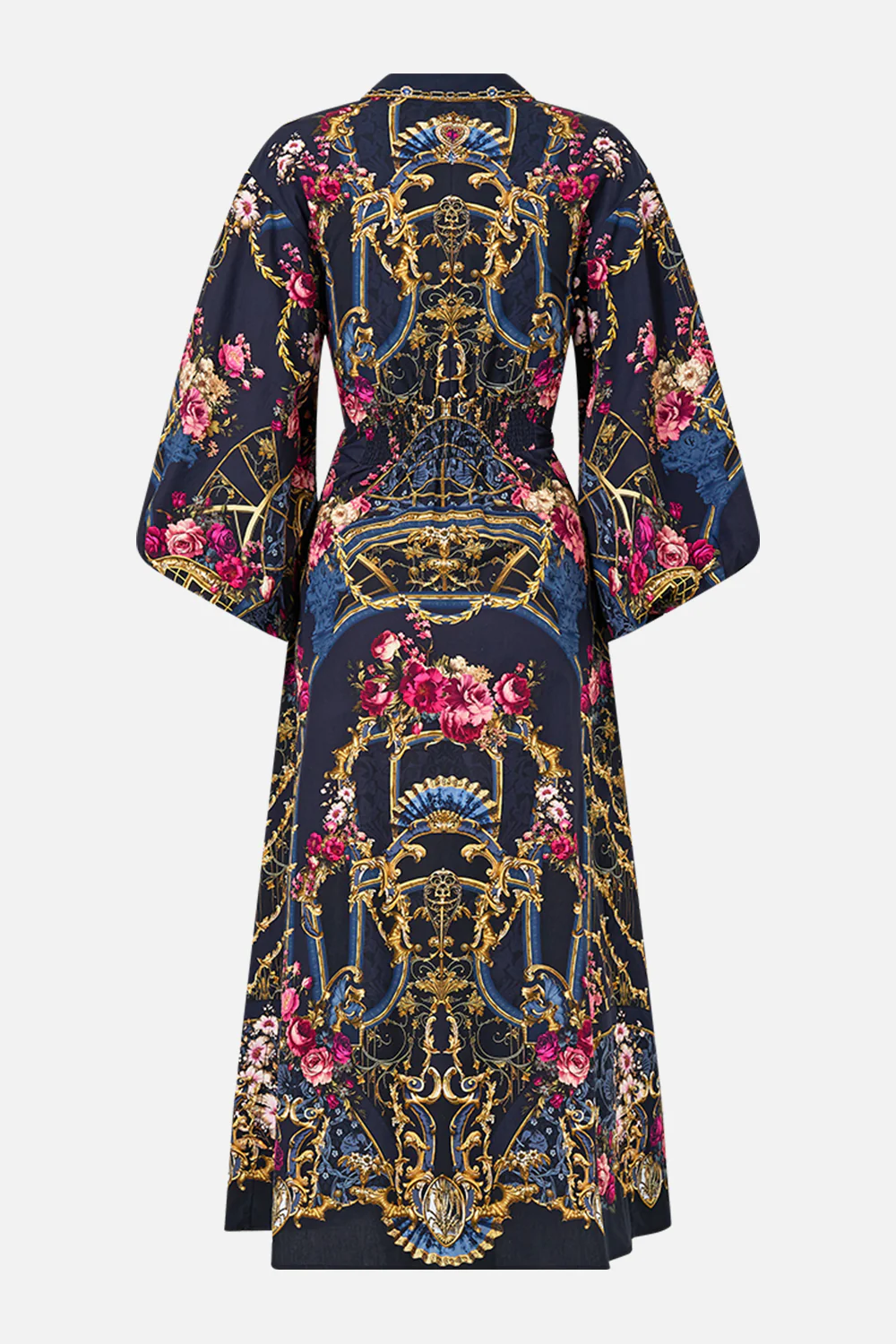 WAIST TIE SHIRT DRESS WITH BUBBLE SLEEVE ORNATE ON A PLATE - Image 8