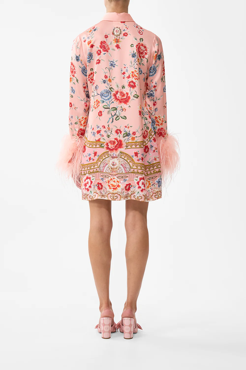 MINI SHIRT DRESS WITH FEATHERS MAJESTIC MILLA - Image 2