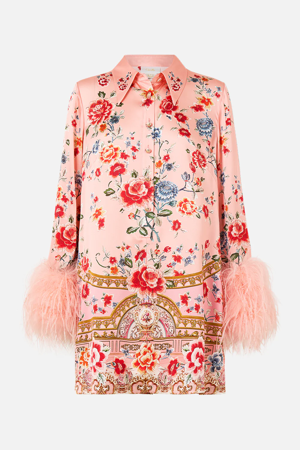 MINI SHIRT DRESS WITH FEATHERS MAJESTIC MILLA - Image 3