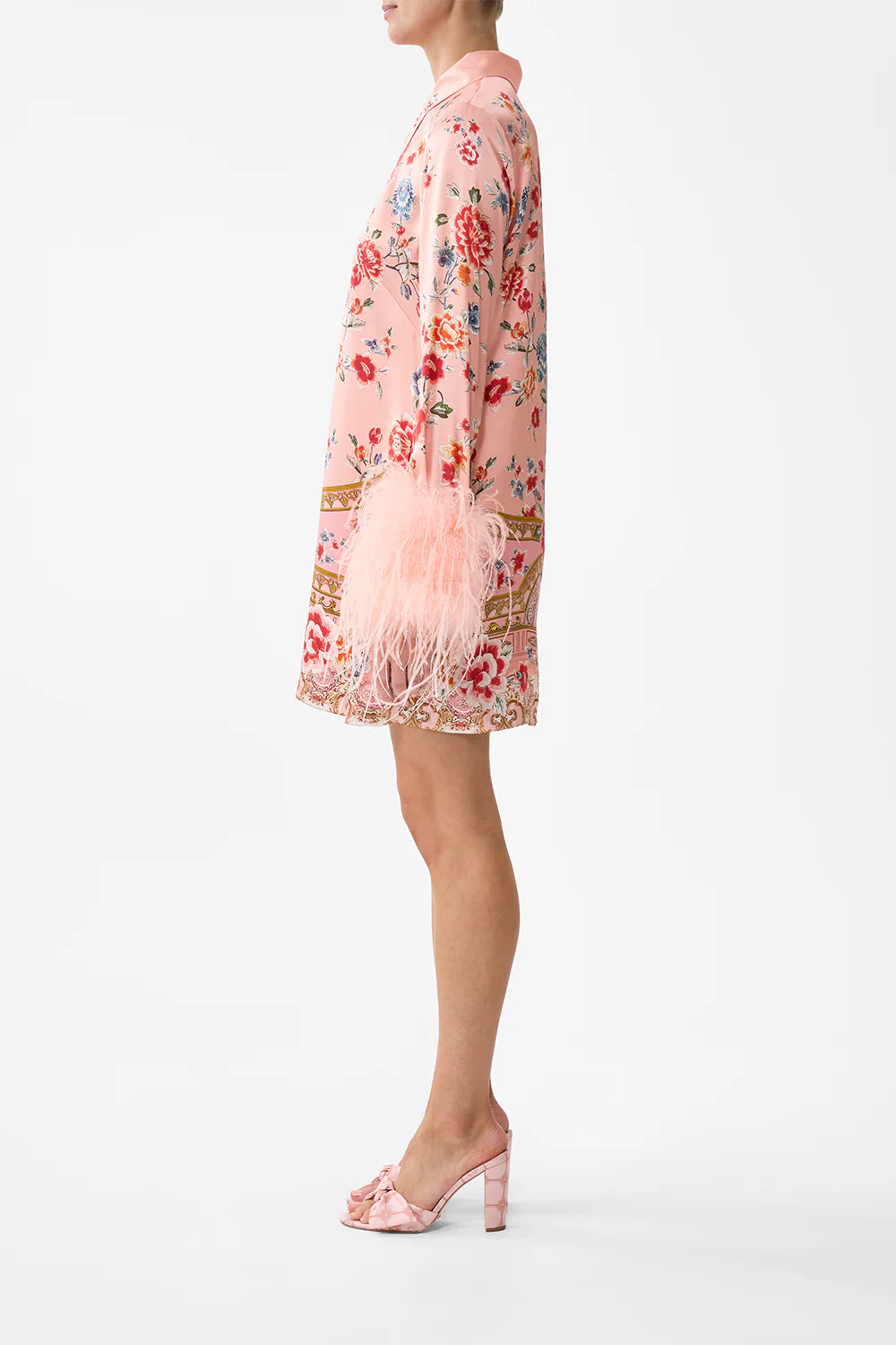 MINI SHIRT DRESS WITH FEATHERS MAJESTIC MILLA - Image 4