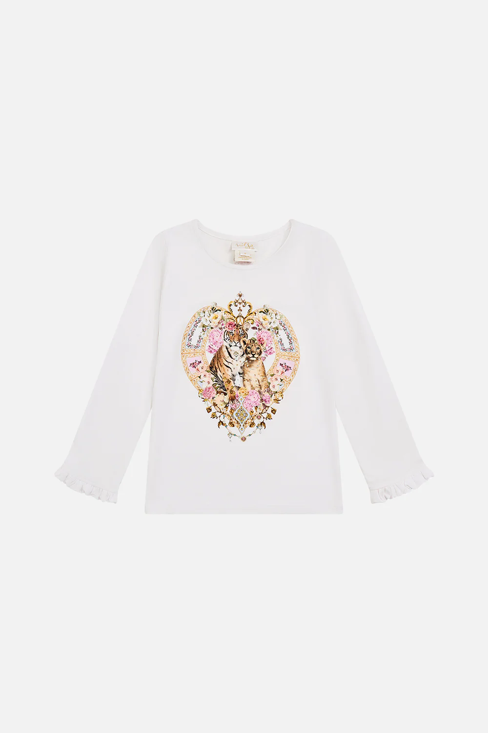 KIDS LONG SLEEVE TEE WITH FRILL CUFF TILED IN TIME