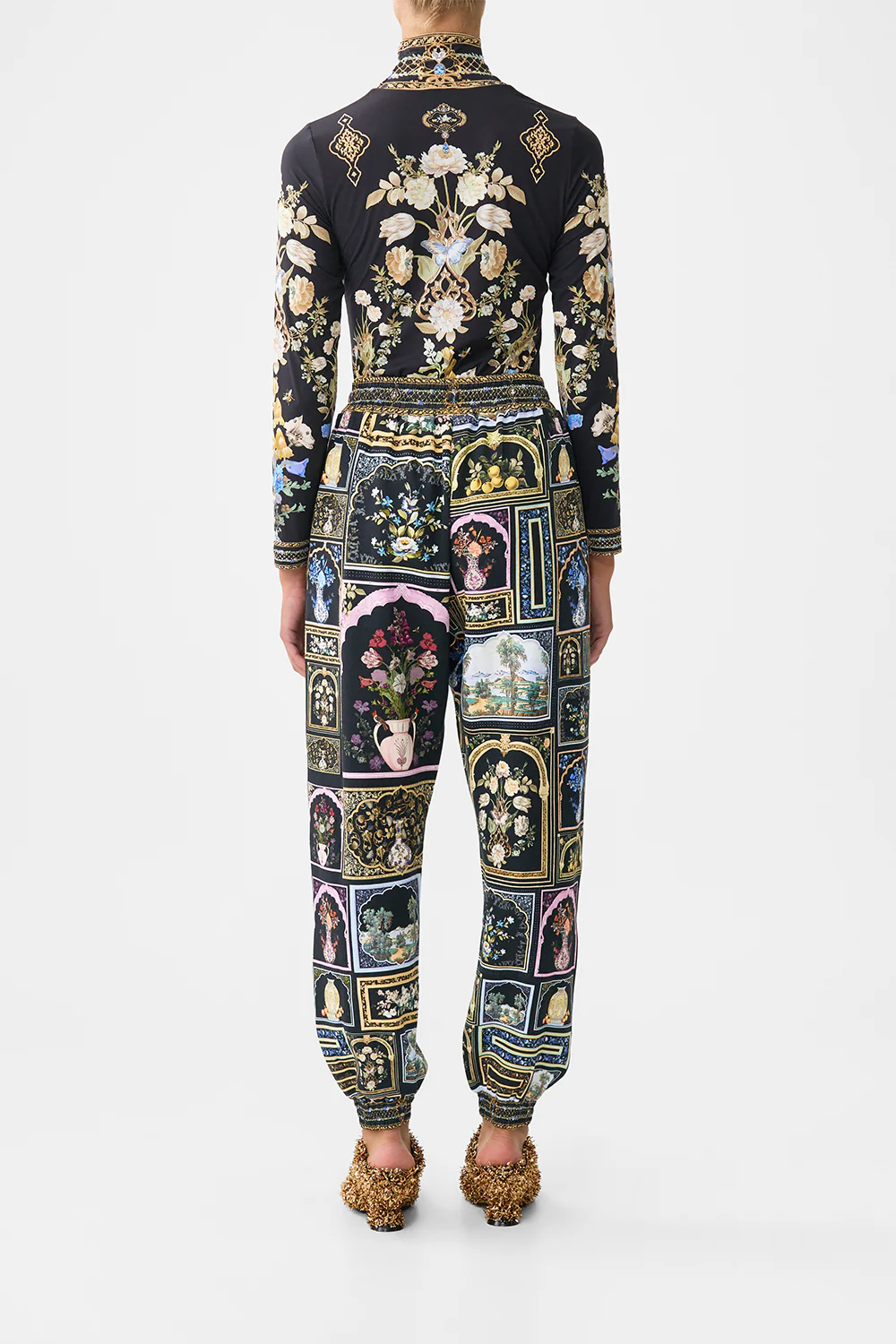 JERSEY TRACK PANT WITH SILK DETAILS OTTOMAN ELEGANCE - Image 2