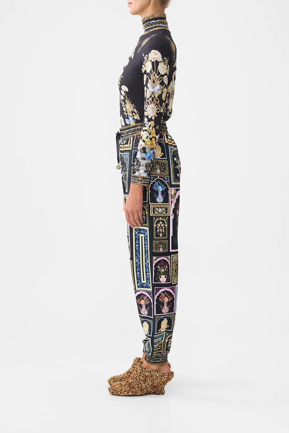 JERSEY TRACK PANT WITH SILK DETAILS OTTOMAN ELEGANCE - Image 4