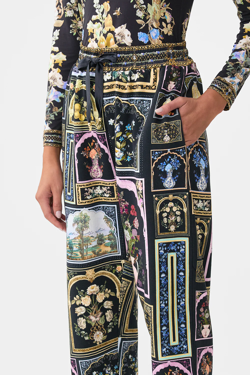JERSEY TRACK PANT WITH SILK DETAILS OTTOMAN ELEGANCE - Image 6