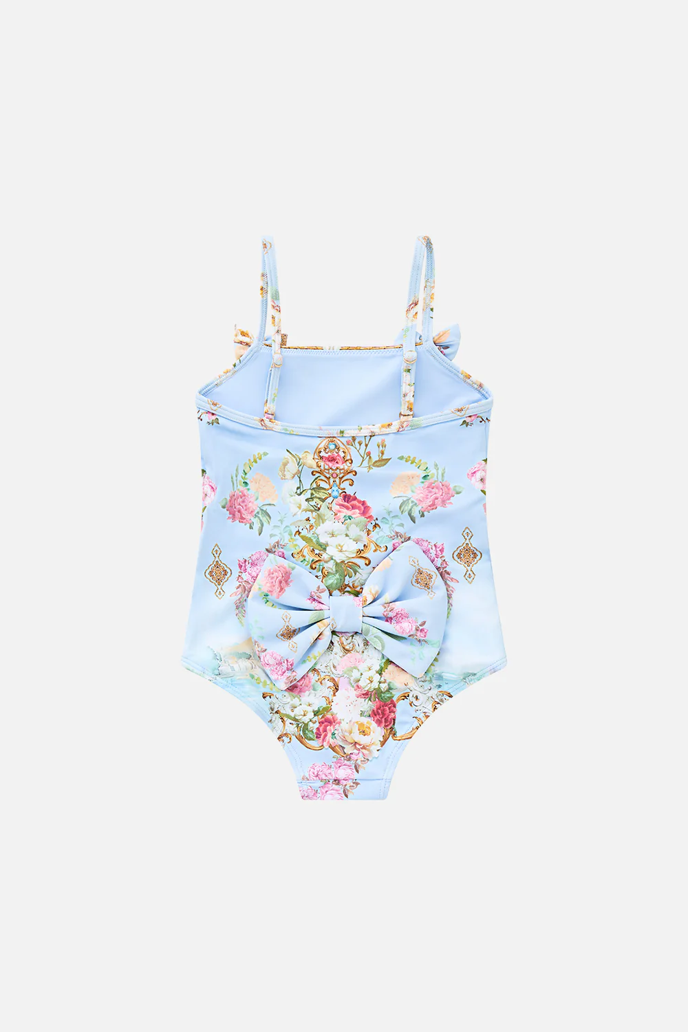 BABIES STRAIGHT NECK ONE PIECE WITH BOWS TILED IN TIME - Image 2