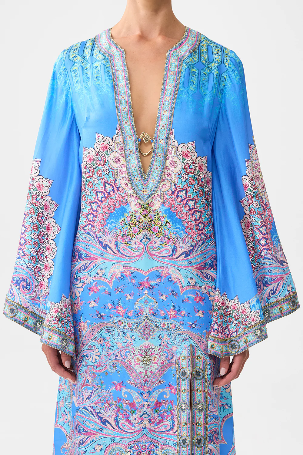 DEEP V NECK HARDWARE KAFTAN FOOTSTEPS IN FOLKLORE - Image 6