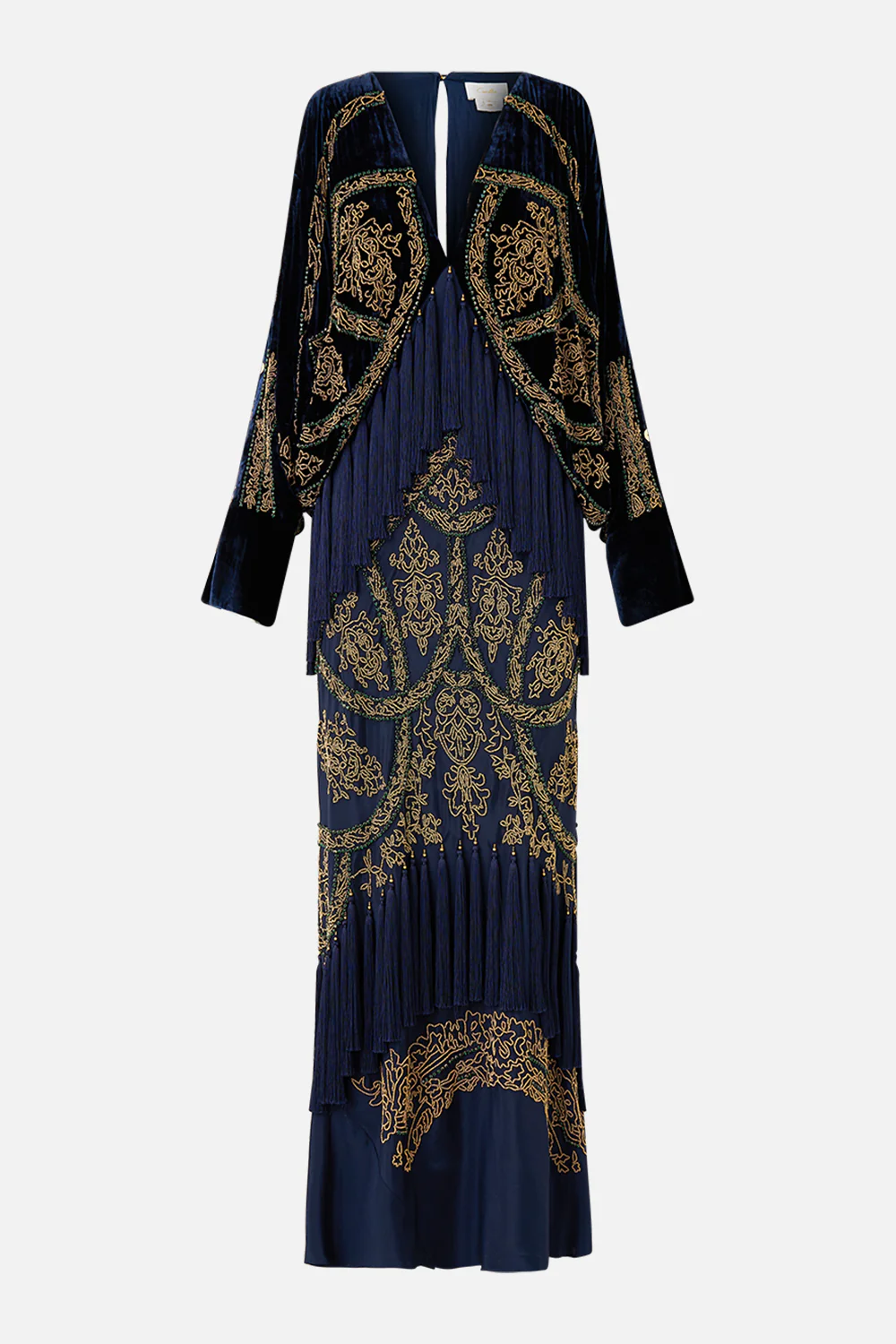 PLUNGE NECK DRAPED SHOULDER DRESS THE IMPERIAL GATE - Image 3