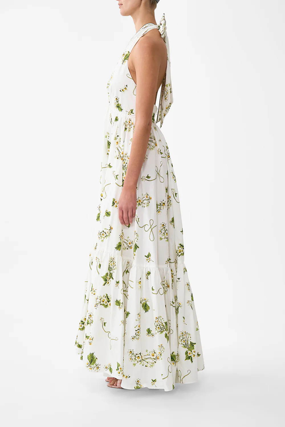 RUFFLE HEM HALTER DRESS BOTANICAL UTOPIA - Image 4