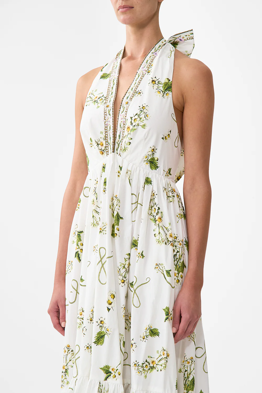 RUFFLE HEM HALTER DRESS BOTANICAL UTOPIA - Image 5