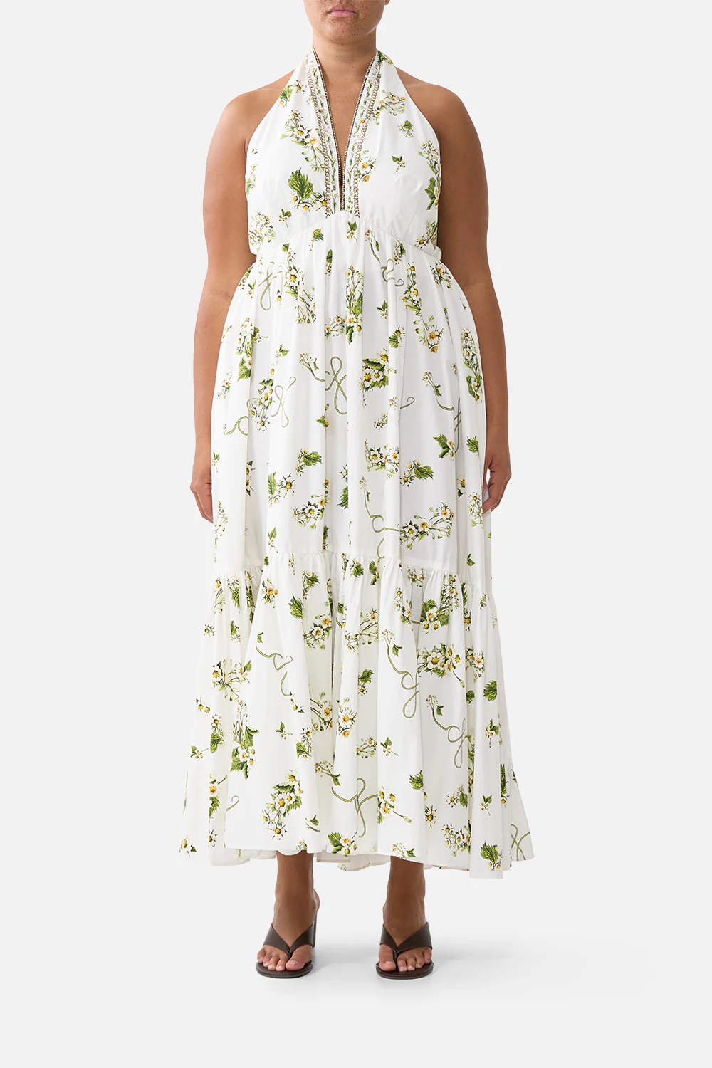 RUFFLE HEM HALTER DRESS BOTANICAL UTOPIA - Image 9