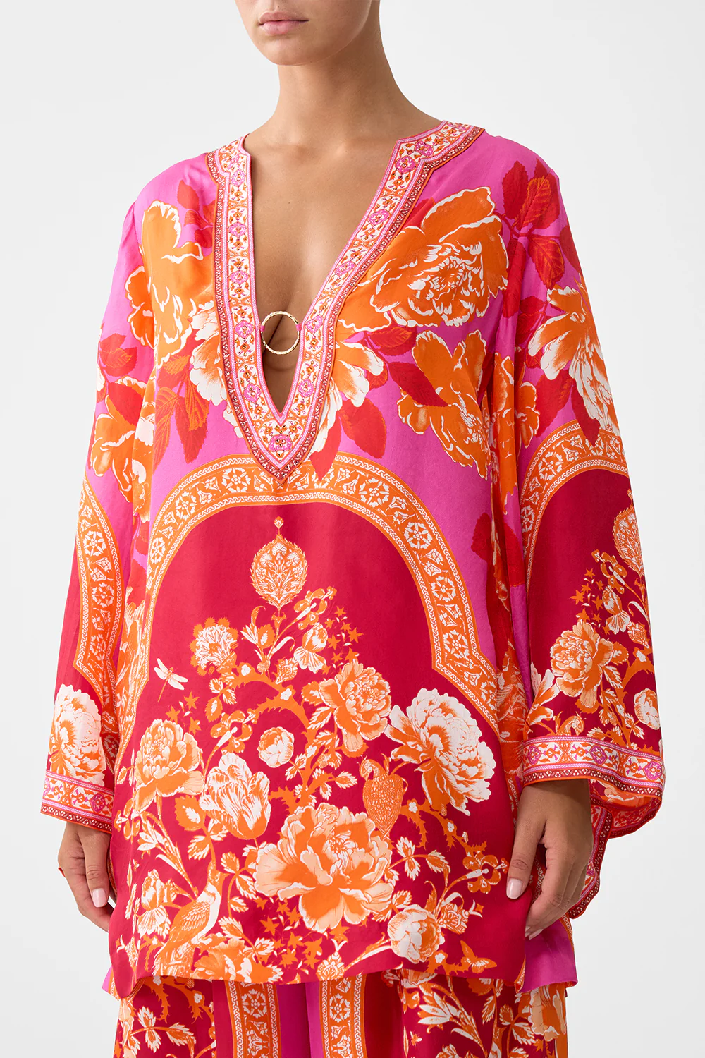 DEEP V NECK HARDWARE SHORT KAFTAN TILES OF TÜRKIYE - Image 5