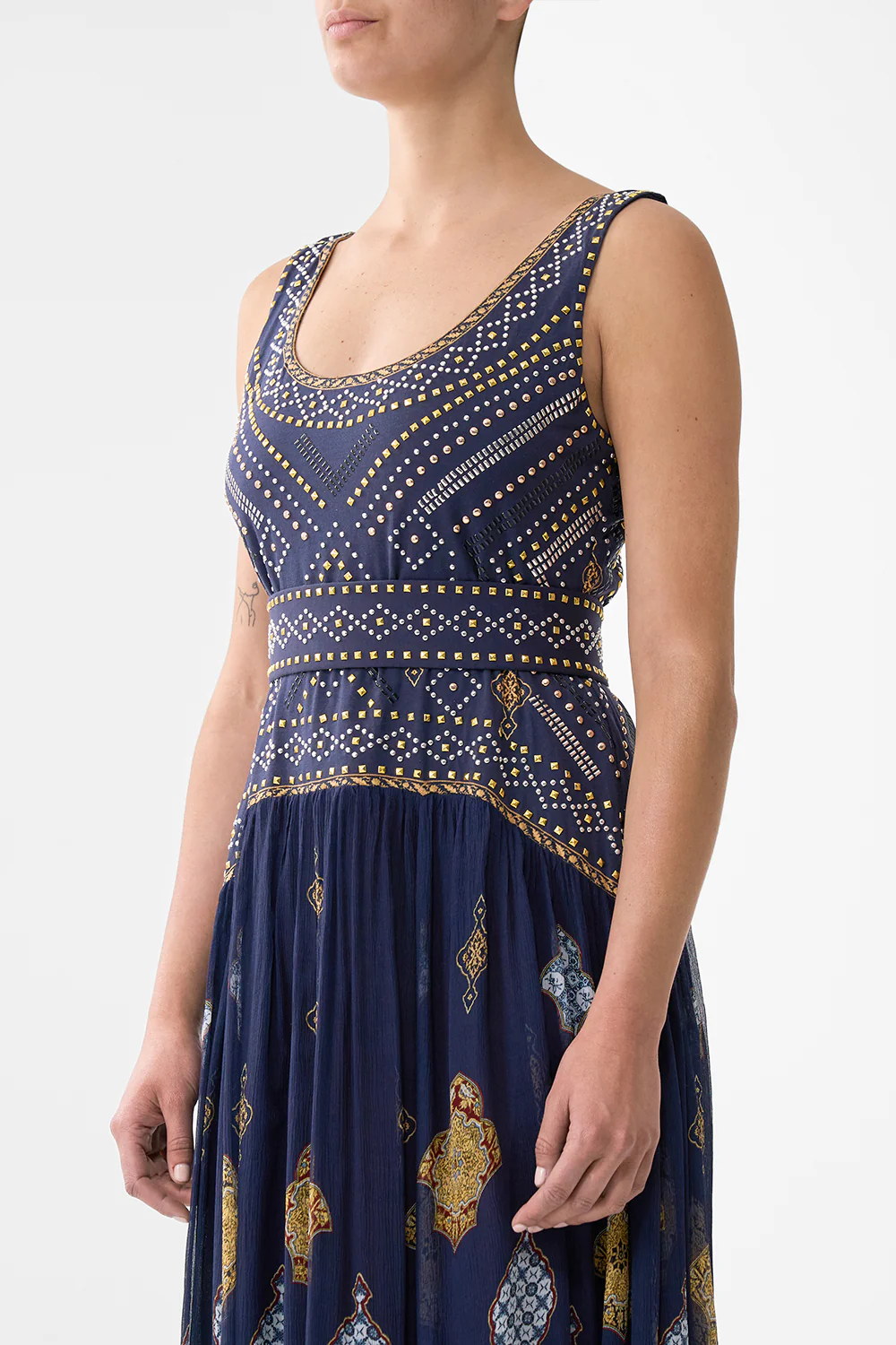 JERSEY TANK DRESS WITH CONTRAST SKIRT THE IMPERIAL GATE - Image 5