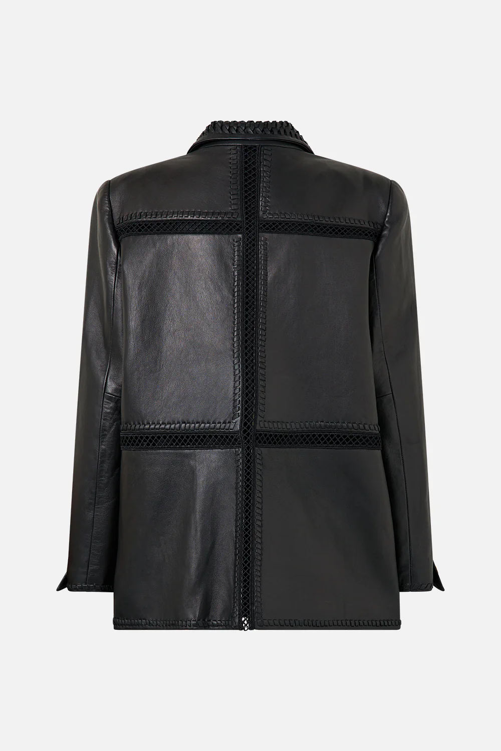 LEATHER JACKET WITH SLEEVE CUT OUT DETAIL OTTOMAN ELEGANCE - Image 6