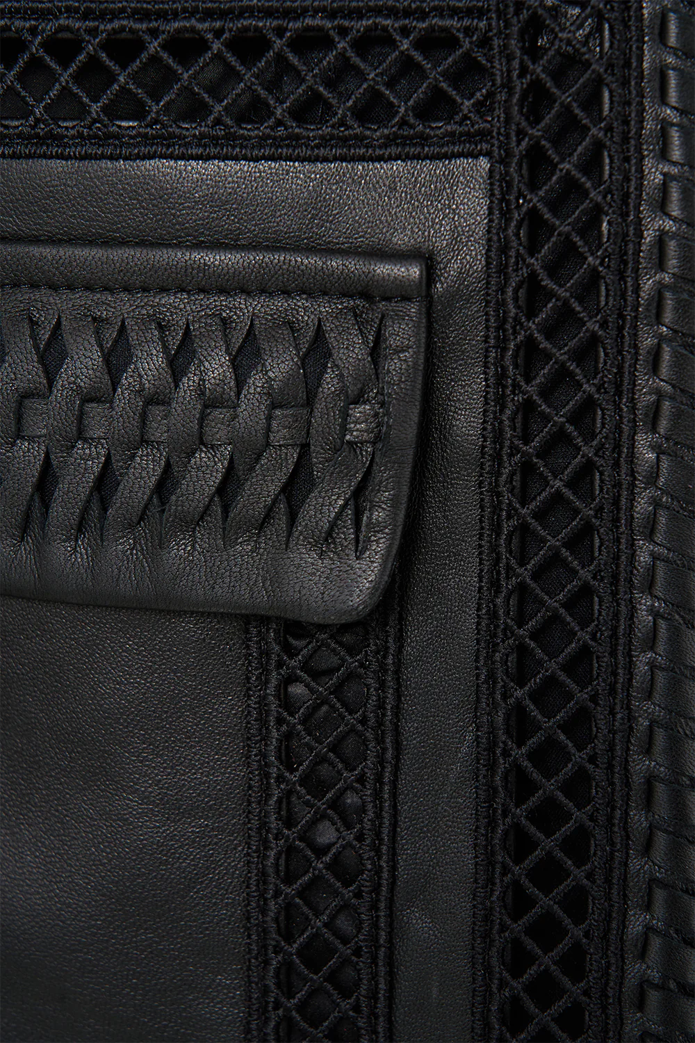 LEATHER JACKET WITH SLEEVE CUT OUT DETAIL OTTOMAN ELEGANCE - Image 7