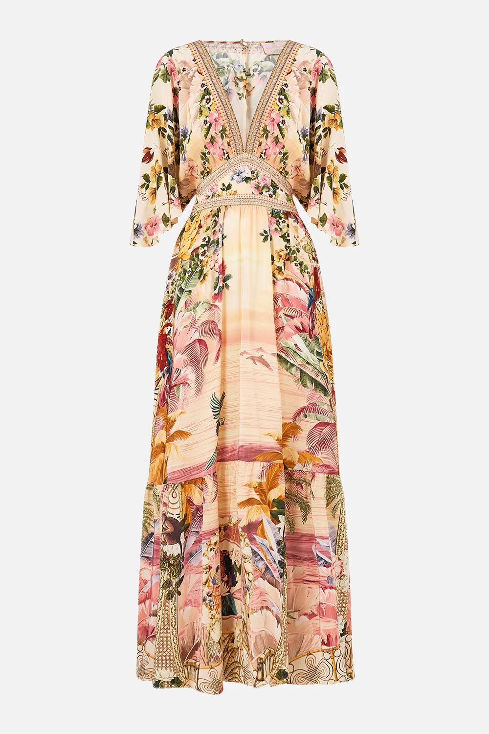 WAISTED DRESS WITH HEM RUFFLE WELCOME TO THE WHITE LOTUS - Image 3