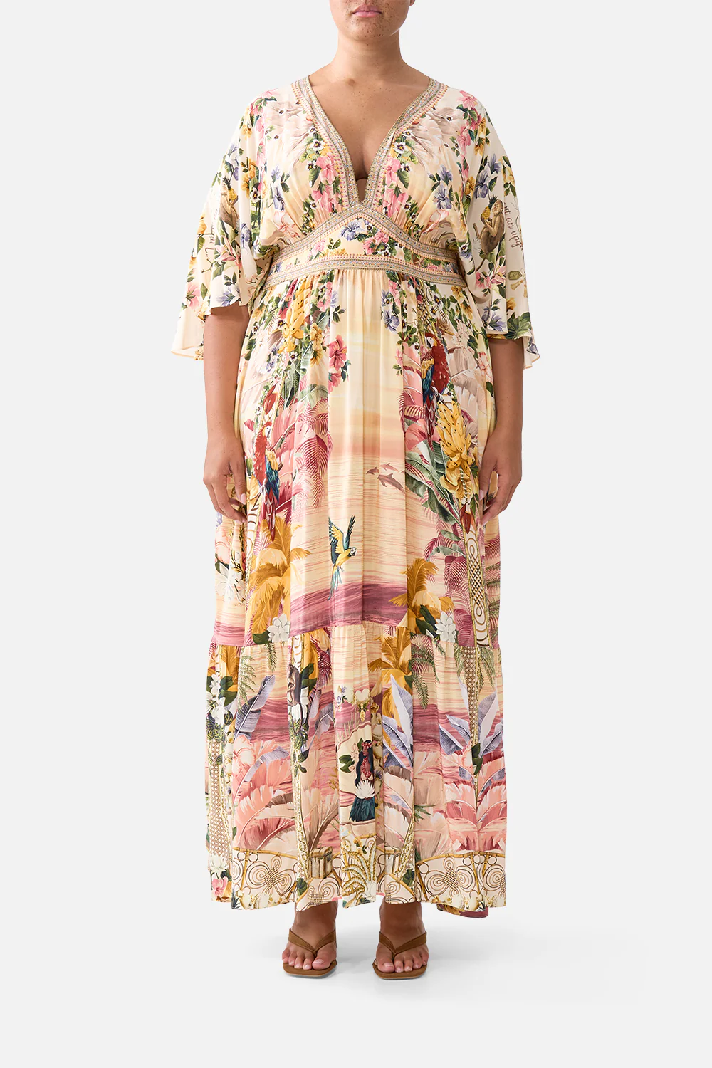 WAISTED DRESS WITH HEM RUFFLE WELCOME TO THE WHITE LOTUS - Image 8