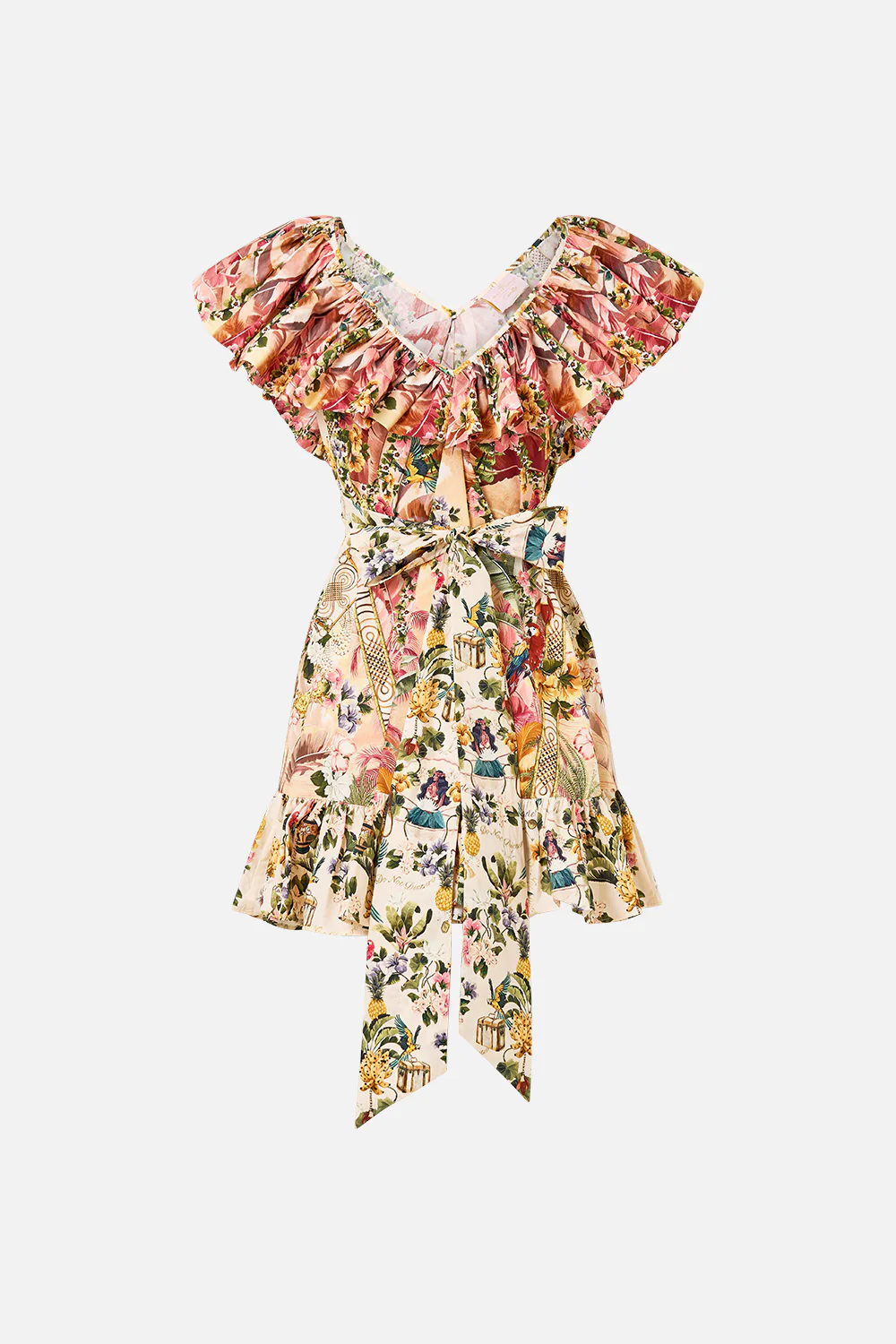 SHORT FRILL NECK DRESS WITH HARDWARE WELCOME TO THE WHITE LOTUS - Image 6