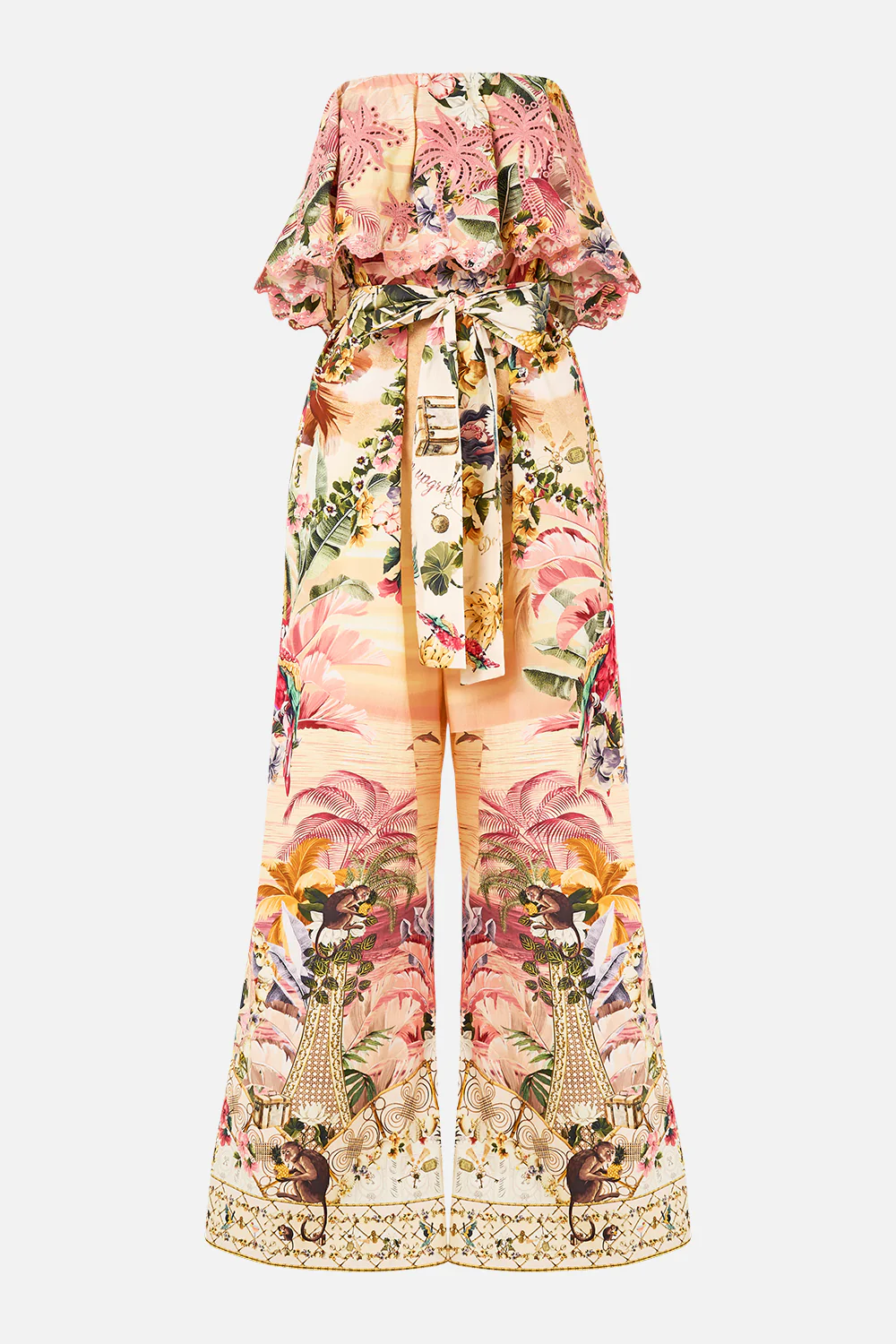 STRAPLESS JUMPSUIT WITH FRILL WELCOME TO THE WHITE LOTUS - Image 3