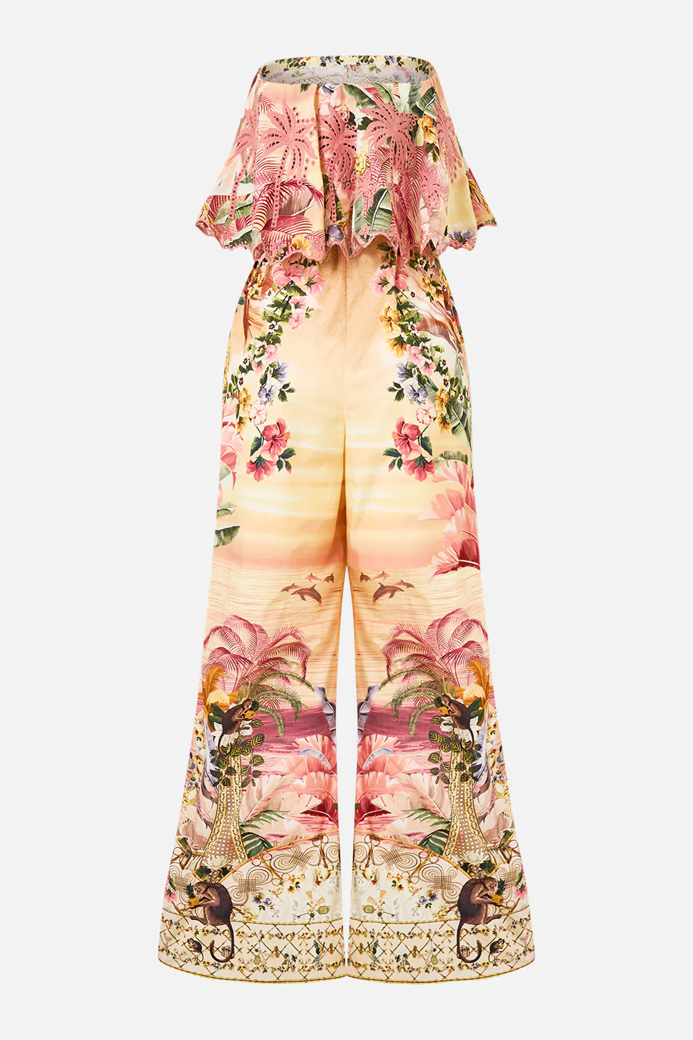 STRAPLESS JUMPSUIT WITH FRILL WELCOME TO THE WHITE LOTUS - Image 6