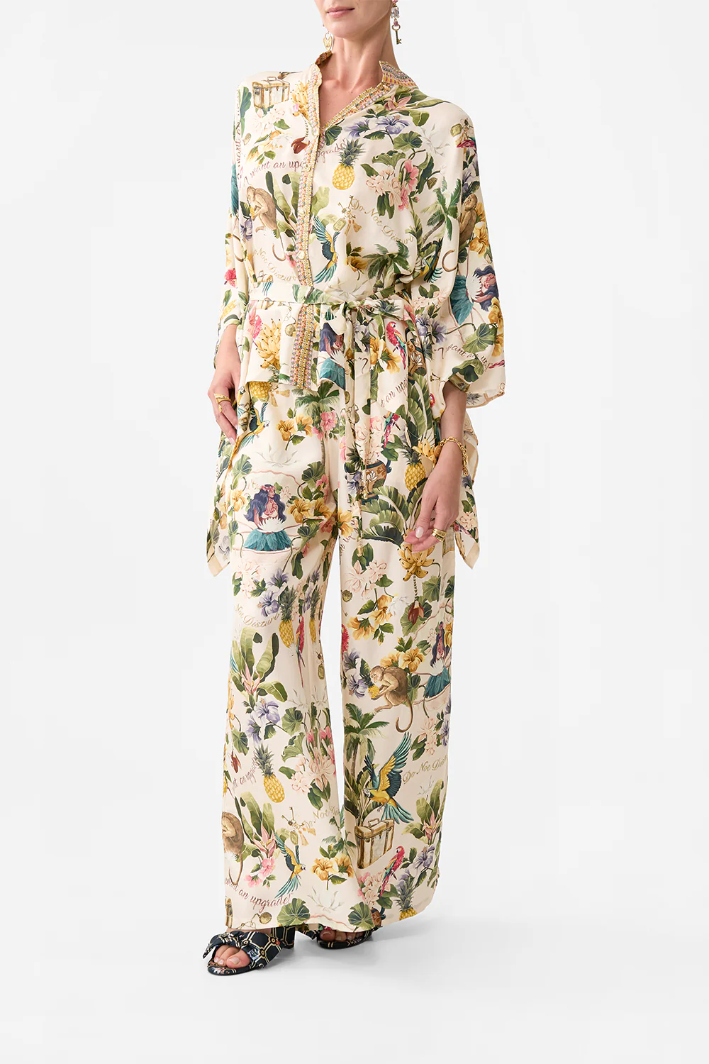BUTTON THROUGH SCARF BLOUSE WELCOME TO THE WHITE LOTUS - Image 4