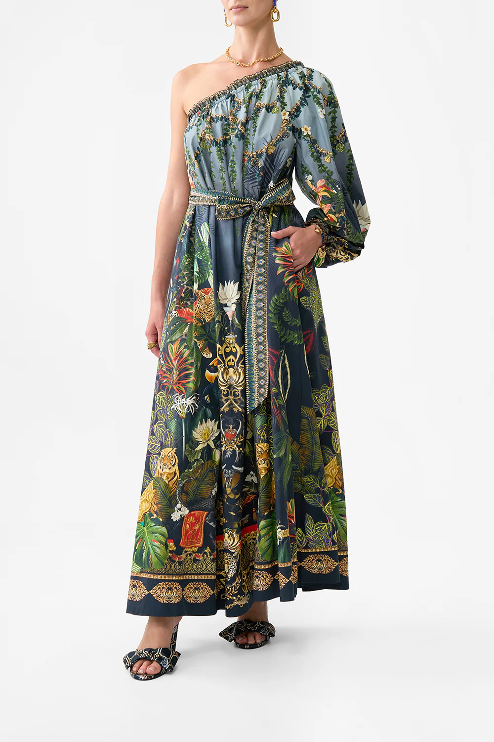 ONE SHOULDER DRESS WITH BLOUSON SLEEVE READY FOR MY WELCOME DRINK - Image 4