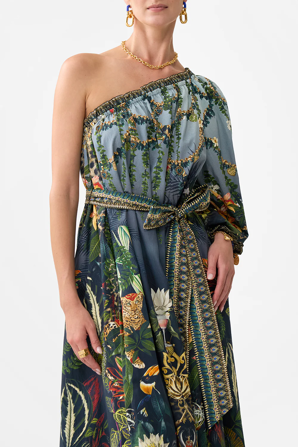 ONE SHOULDER DRESS WITH BLOUSON SLEEVE READY FOR MY WELCOME DRINK - Image 5