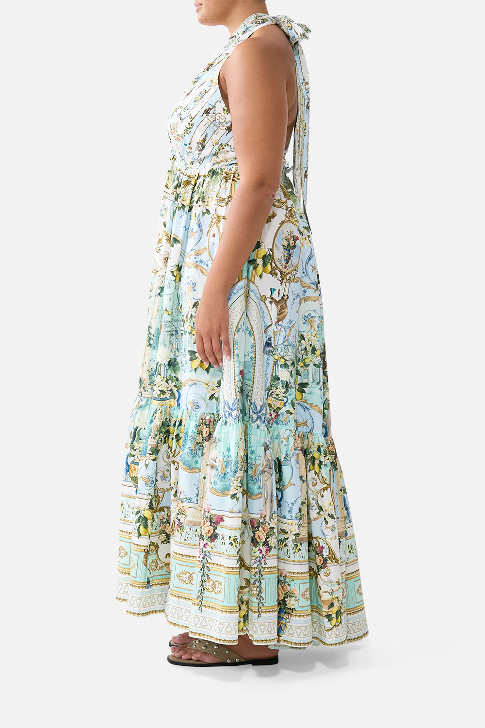 RUFFLE HEM HALTER DRESS VENUS ON A VESPA - Image 11