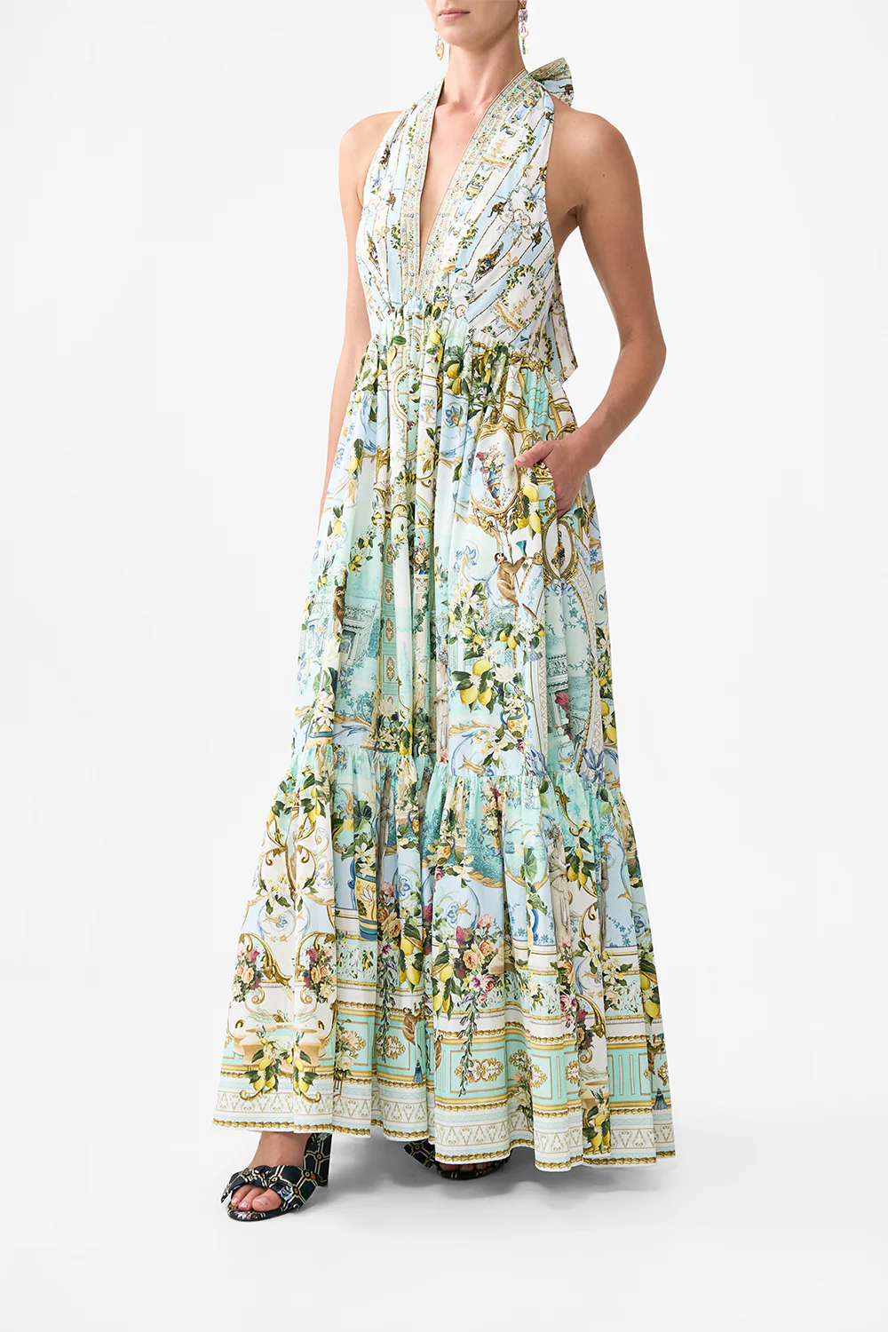 RUFFLE HEM HALTER DRESS VENUS ON A VESPA - Image 4