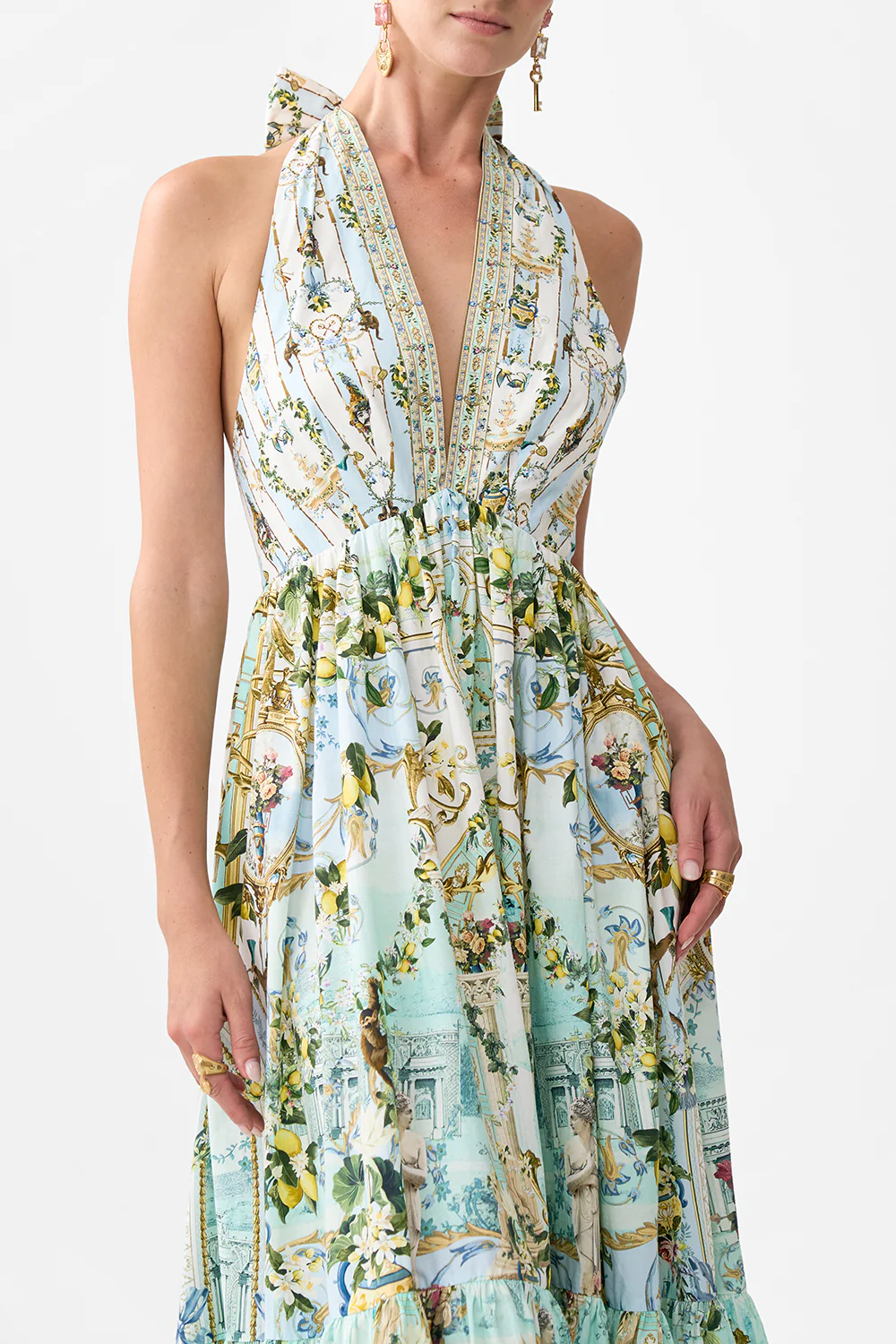 RUFFLE HEM HALTER DRESS VENUS ON A VESPA - Image 5