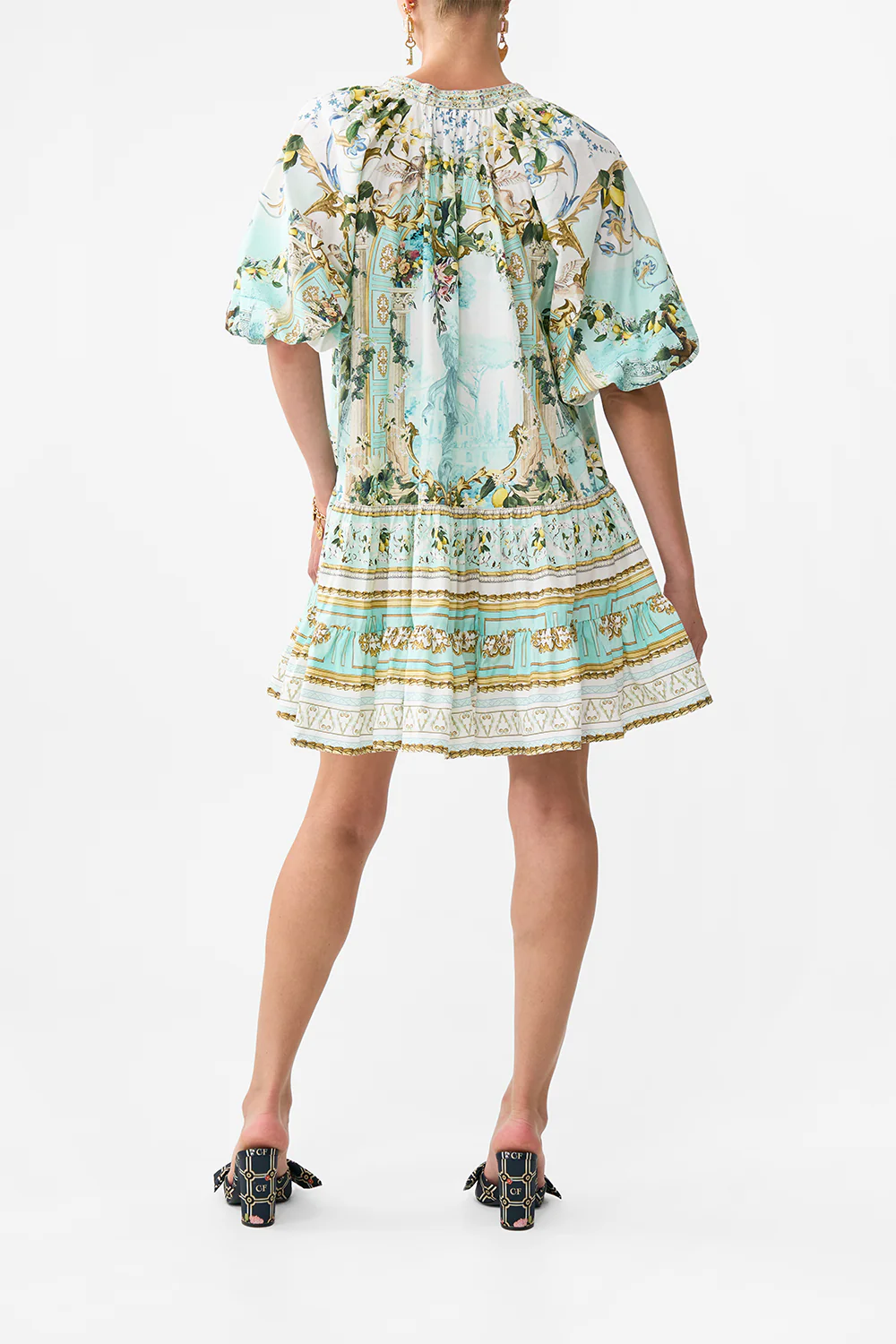 PUFF SLEEVE SHIRT DRESS VENUS ON A VESPA - Image 2