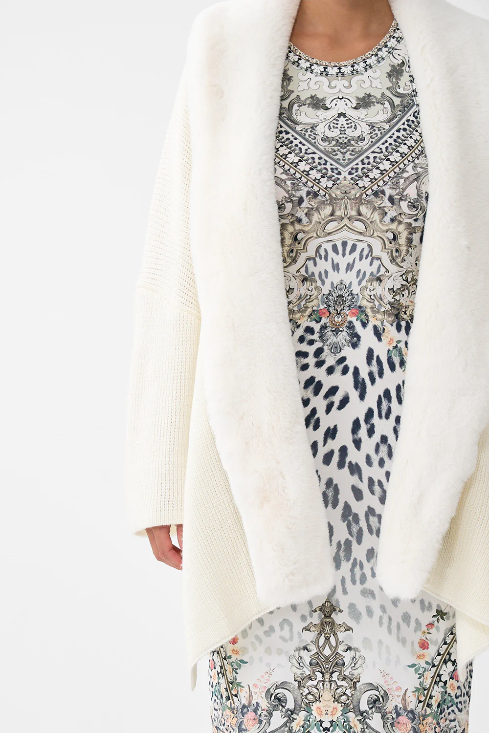 KNIT RELAXED LAYER WITH FAUX FUR MARBLE HEAVEN - Image 5