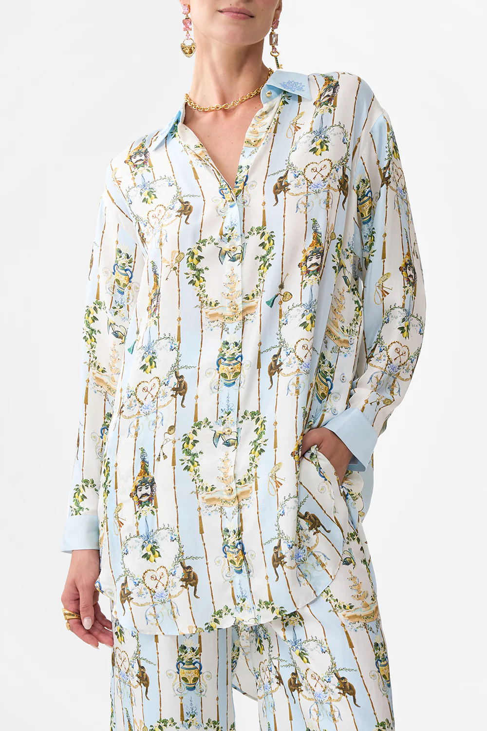 SHIRT TUNIC WITH SIDE BUTTONS VENUS ON A VESPA - Image 5