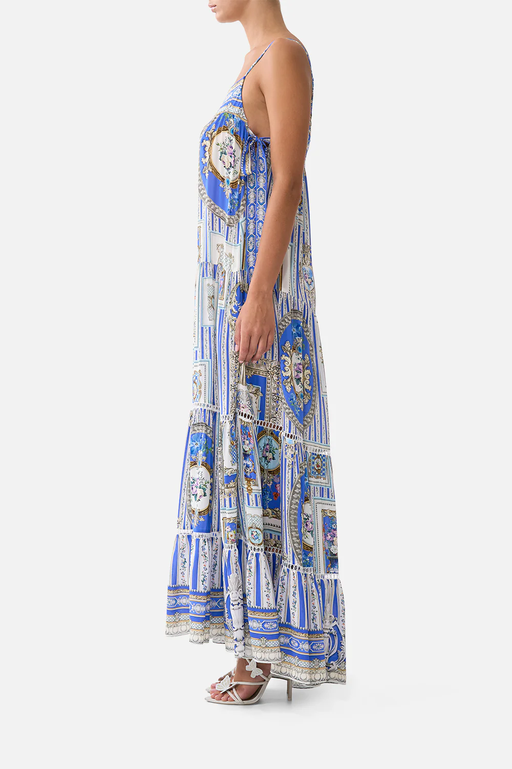 LONG TIERED DRESS WITH BOW TIES OTTOMAN OPULENCE - Image 4