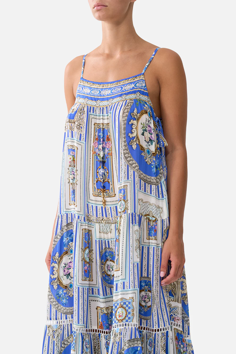 LONG TIERED DRESS WITH BOW TIES OTTOMAN OPULENCE - Image 5