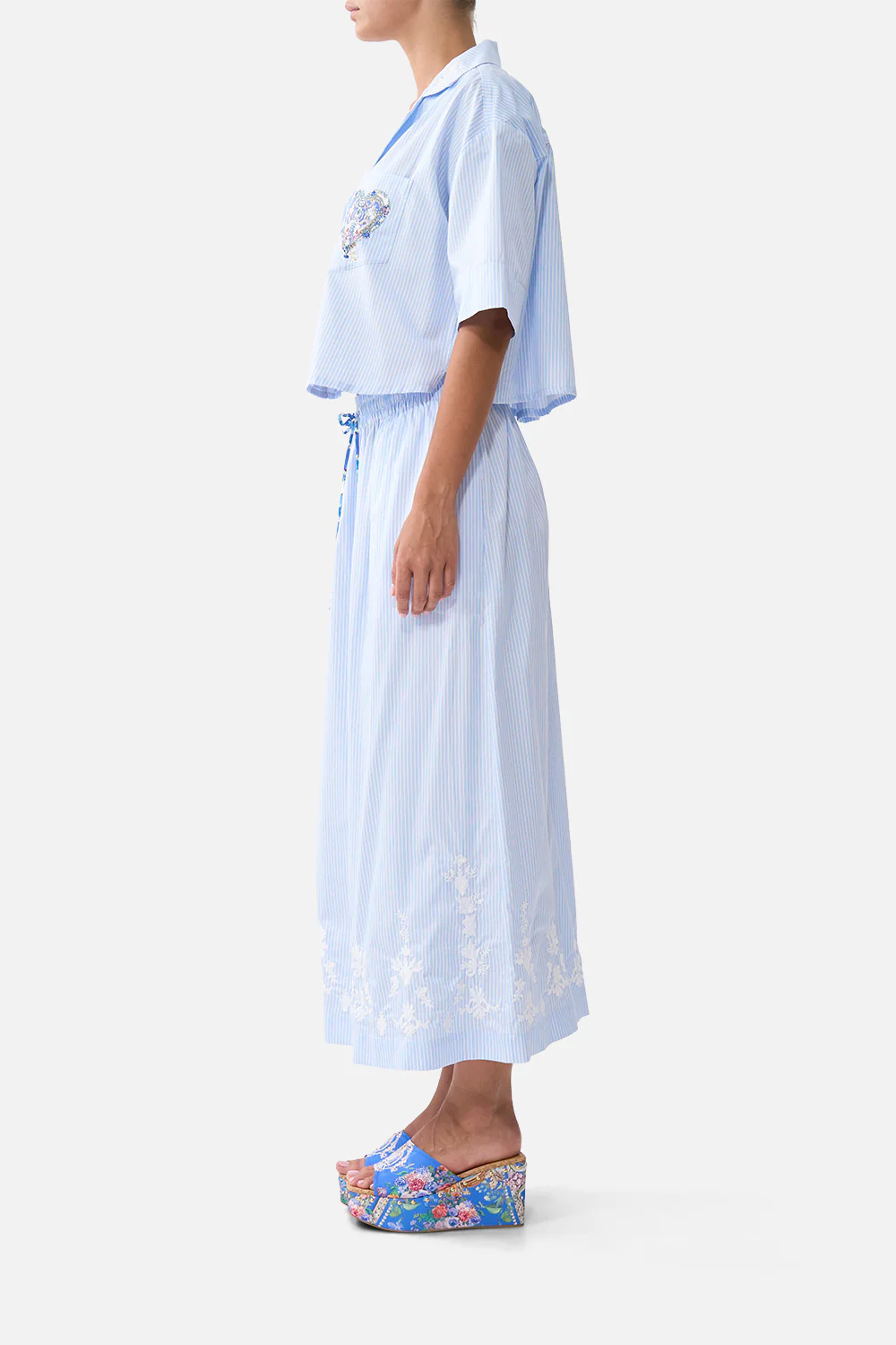 WIDE LEG ELASTIC WAIST PANT OTTOMAN OPULENCE - Image 4