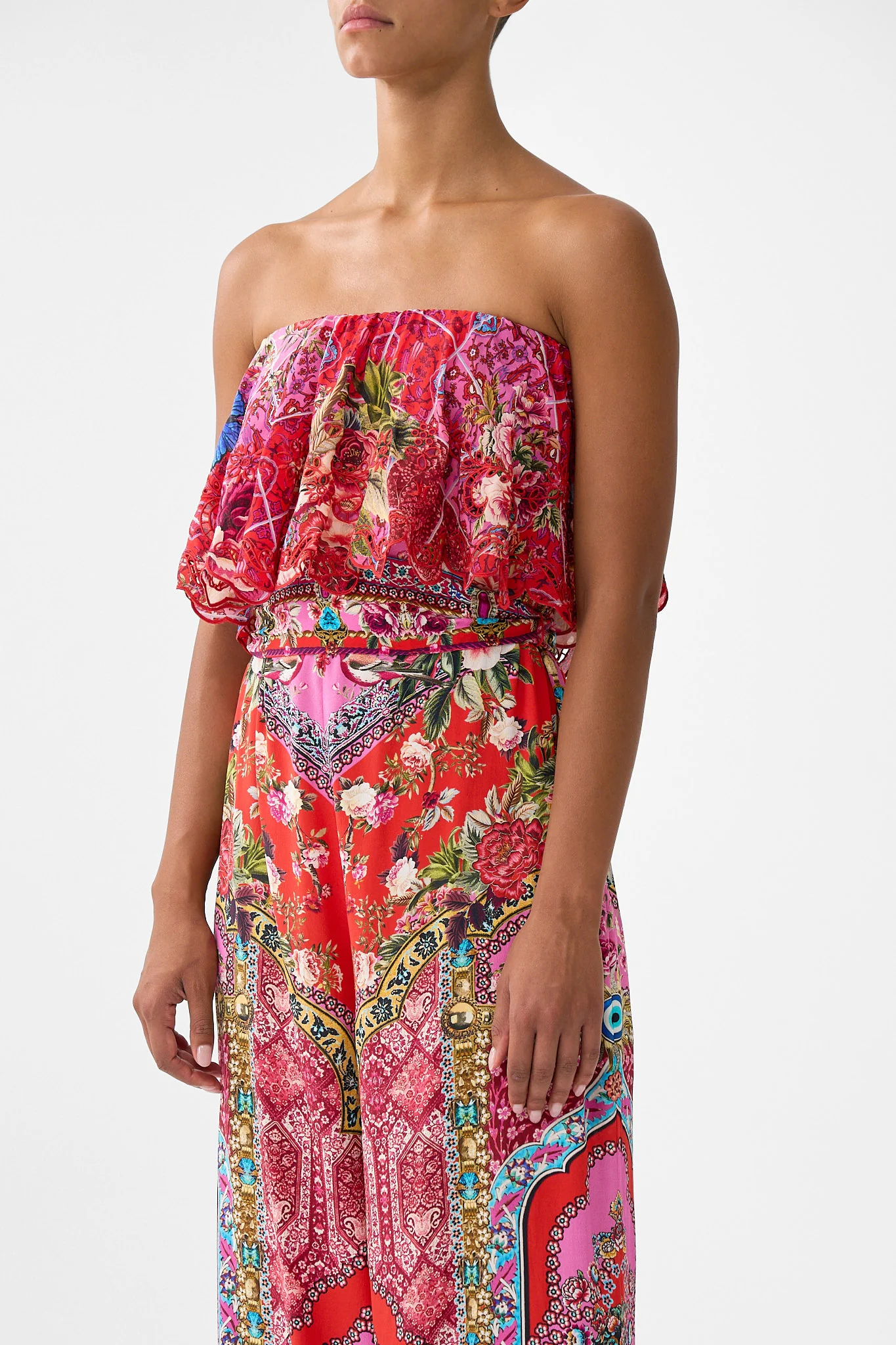 STRAPLESS JUMPSUIT WITH FRILL HEIRLOOM EMPIRE - Image 5