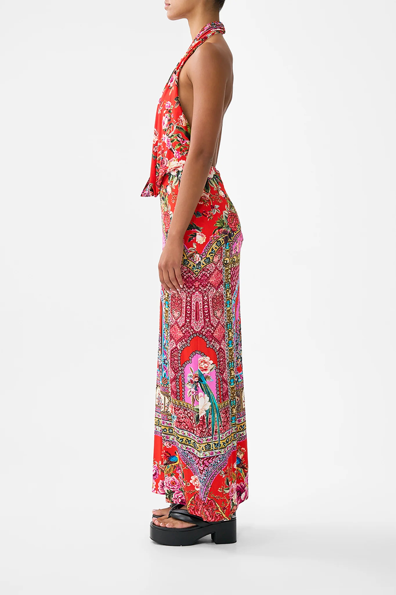 DEEP COWL PLUNGE DRESS HEIRLOOM EMPIRE - Image 4