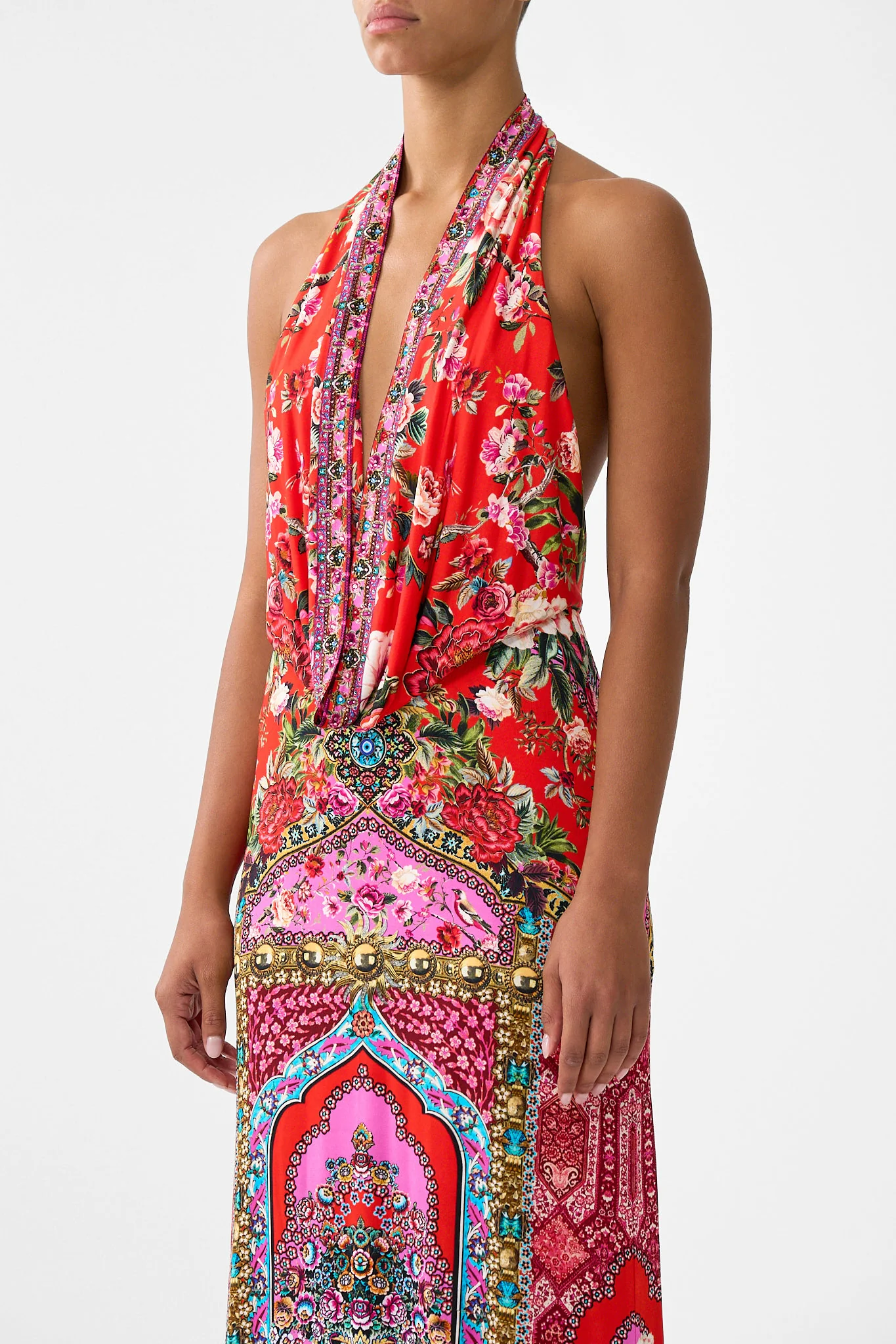 DEEP COWL PLUNGE DRESS HEIRLOOM EMPIRE - Image 5