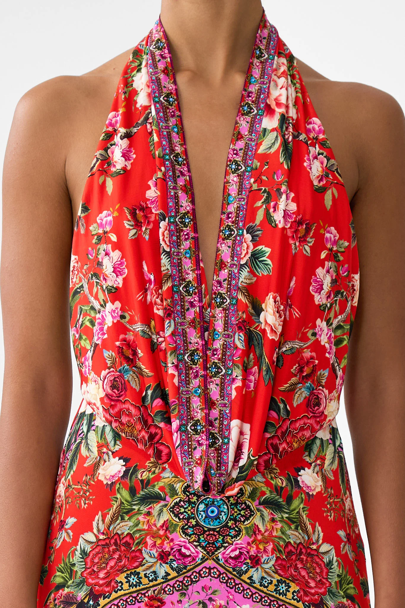 DEEP COWL PLUNGE DRESS HEIRLOOM EMPIRE - Image 6