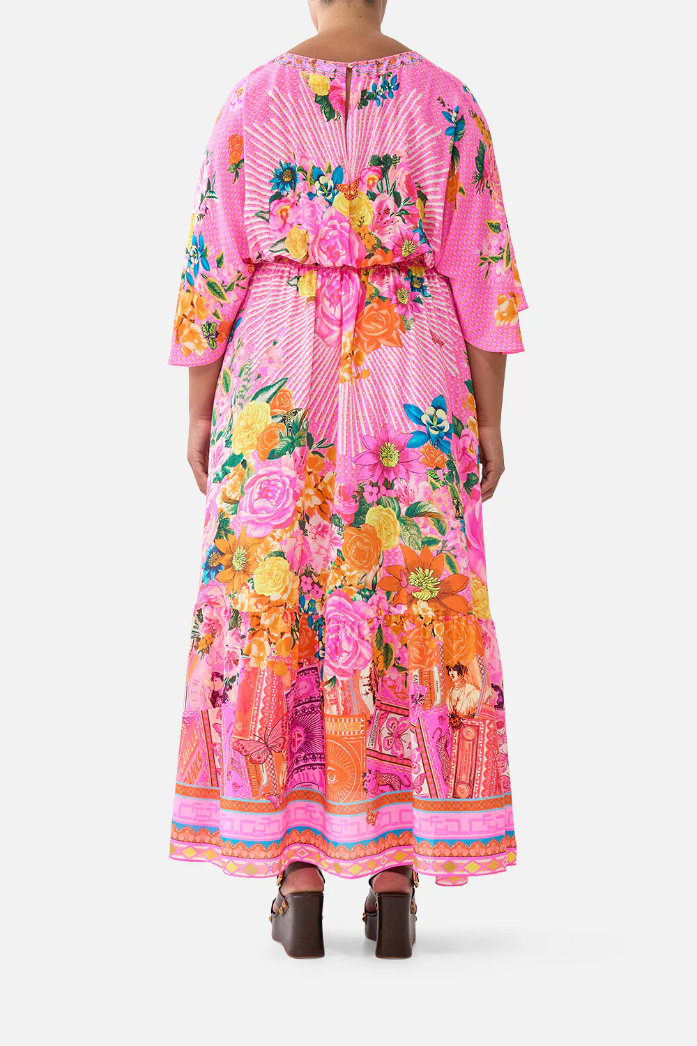 WAISTED DRESS WITH HEM RUFFLE ILLUSTRATION NATION - Image 10
