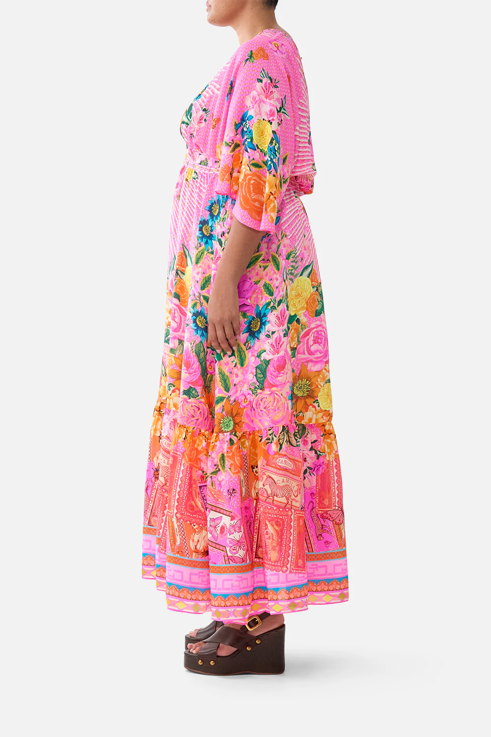 WAISTED DRESS WITH HEM RUFFLE ILLUSTRATION NATION - Image 11